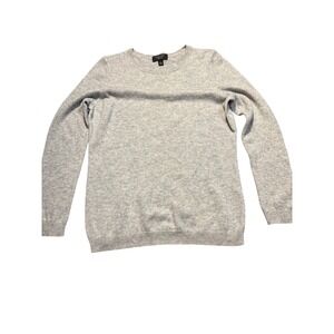 Charter Club Luxury Womens Cashmere Crewneck Sweater Gray Large preppy old money